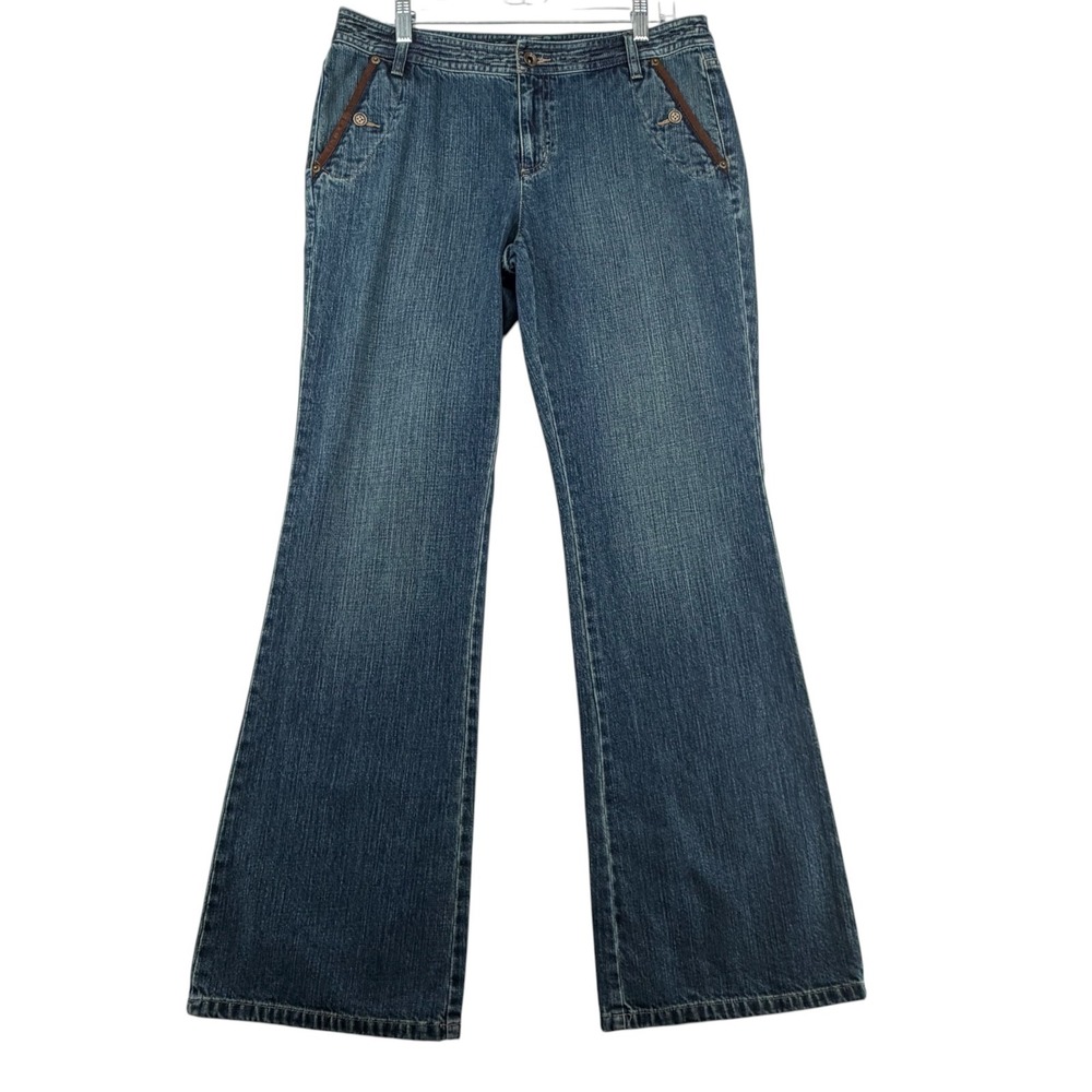 Y2K Lauren Ralph Lauren Womens 10 33x31.5 Wide Leg Flare 100% Cotton Jeans